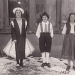 Narrengruppe in der Demetriusstraße, Fasnacht 1925