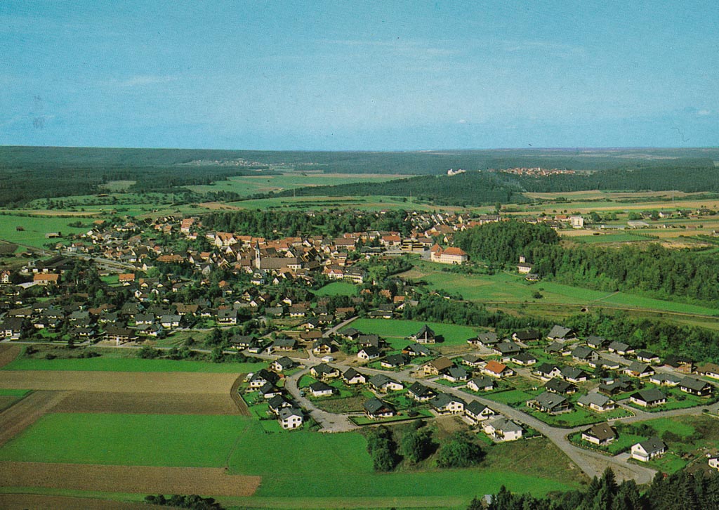 Luftbild mit Neubaugebiet Reichberg, ca. 1980-1983