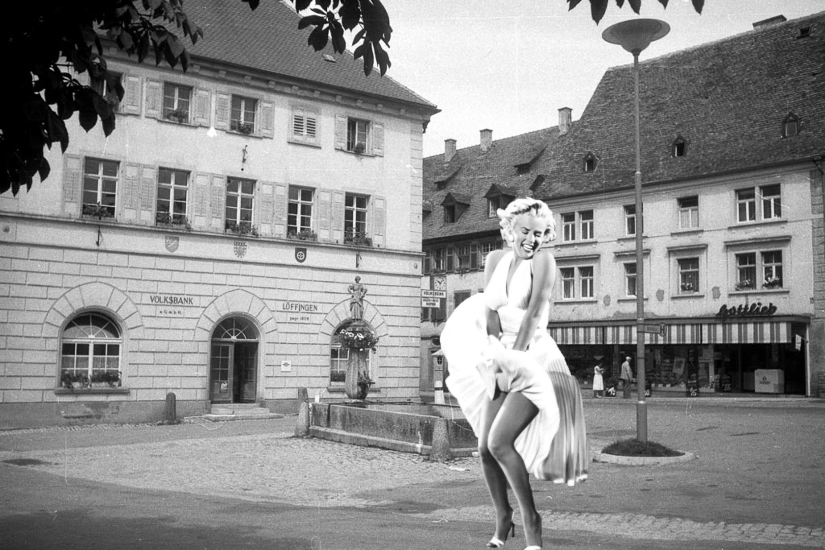 Marilyn Monroe auf dem Rathausplatz, 1954