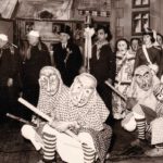 Narren auf der Bühne in der Festhalle, Fasnacht ca. 1961/62