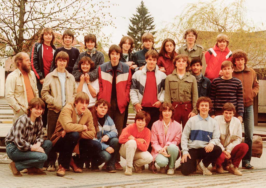 Klasse 10d der Realschule mit Lehrer Grünsteidl, 1983