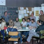 Lehrerkollegium der Realschule im Lehrerzimmer, 1979