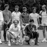 Betriebssportgemeinschaft von Studer Revox auf dem Tennisplatz, 1979