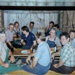 2 Fotos: Verabschiedung von Ernst Heiler als Waldarbeiter, 1983