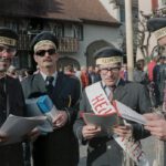 Narrengruppe »Heilsarmee« auf dem unteren Rathausplatz, Fasnacht 1992