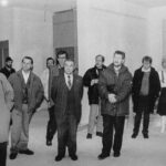 Gemeinderat bei Baustellenbesichtigung im Kultur- und Fremdenverkehrszentrum, 1988/89